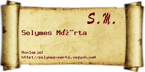 Selymes Márta névjegykártya