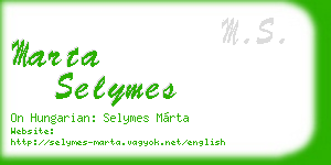marta selymes business card